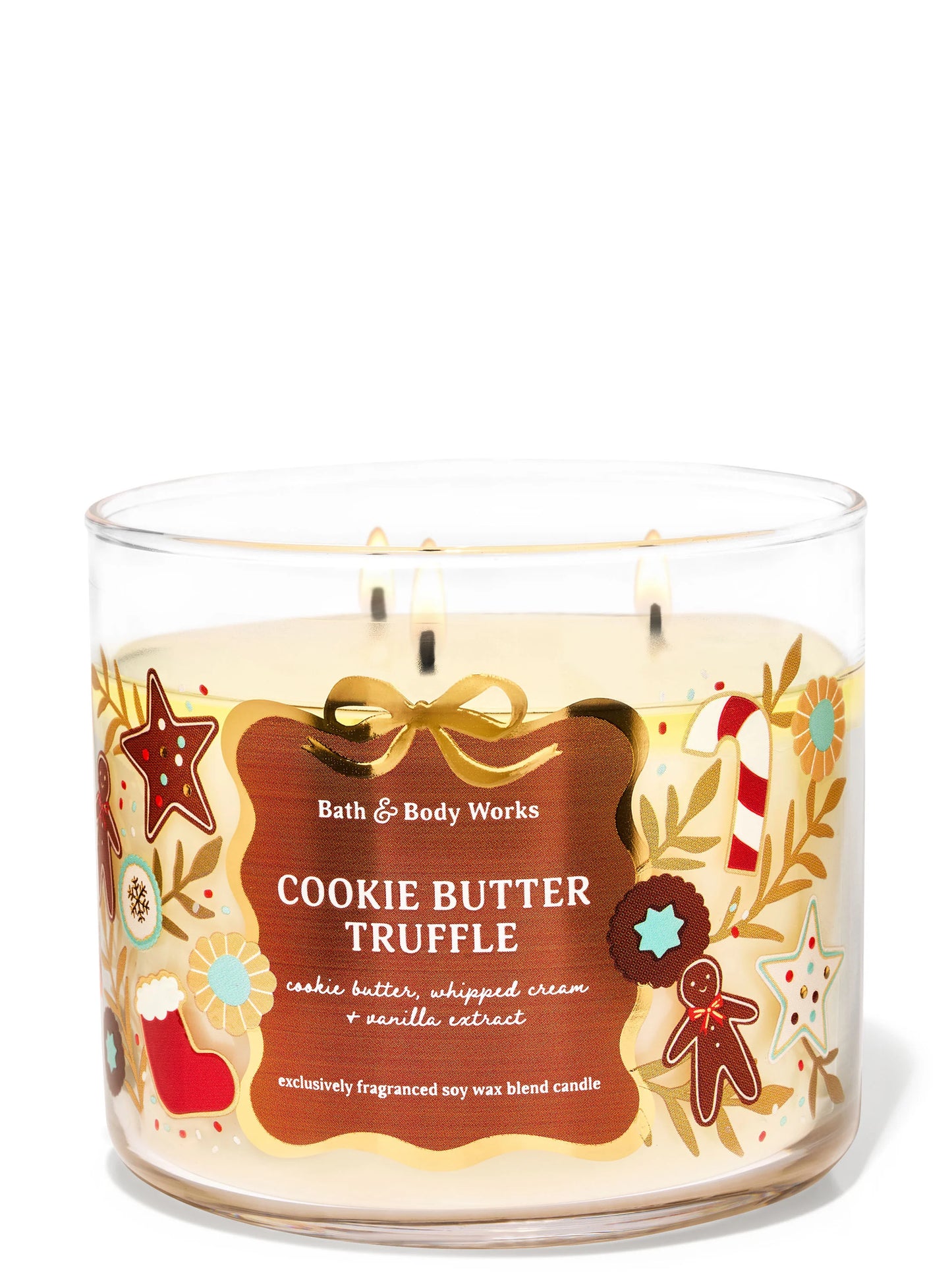 Bath and Body Works Candela de 3 Mechas Cookie Butter Truffle