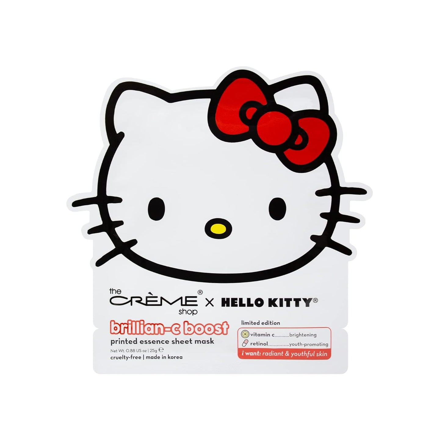 The Crème Shop x Hello Kitty Brillian-C Boost - Máscara de hoja impresa (3 unidades)