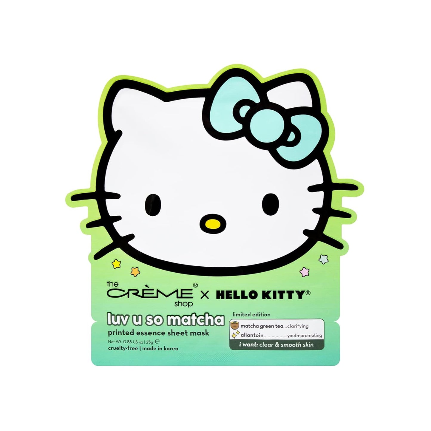 The Crème Shop x Hello Kitty Luv U So Matcha - Máscara de hoja impresa (3 unidades)