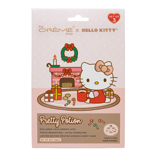 The Crème Shop x Hello Kitty Pretty Potion - Máscara de hoja de esencia corena de edición limitada (paquete de 3)