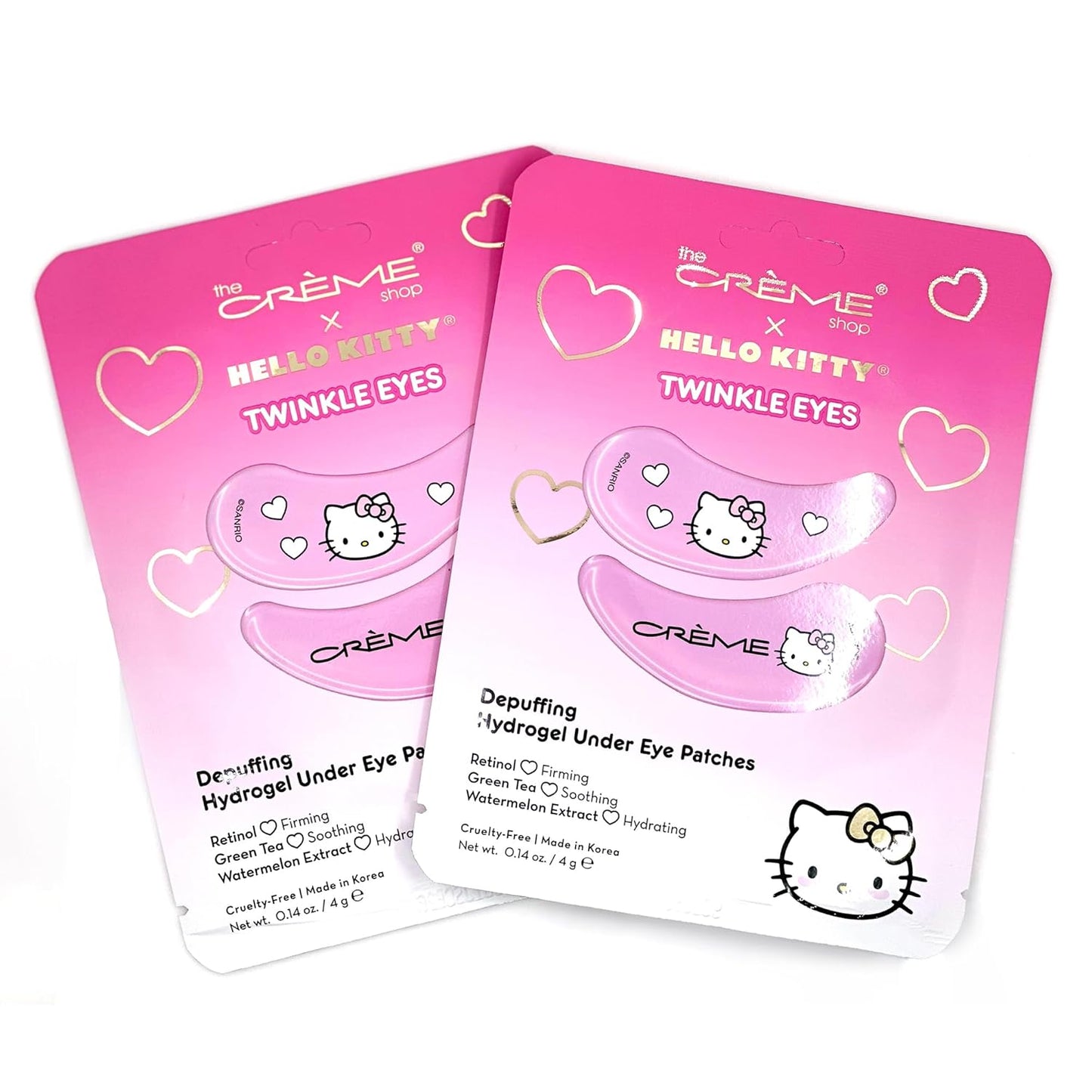 The Crème Shop Hello Kitty Daily Skinsuperstars - Juego de cuidado de la piel coreano, hojas de máscara facial, parches debajo de los ojos (6 unidades)